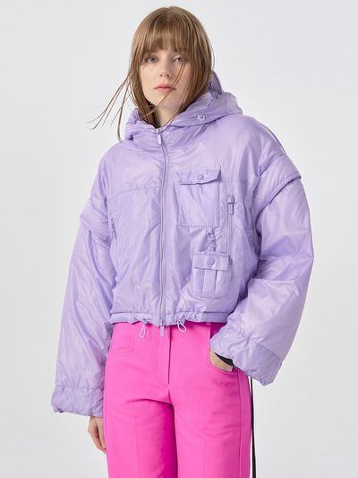 WOVEMENT Two-Way Down Short Jumper Lilac WBAFPD001VI