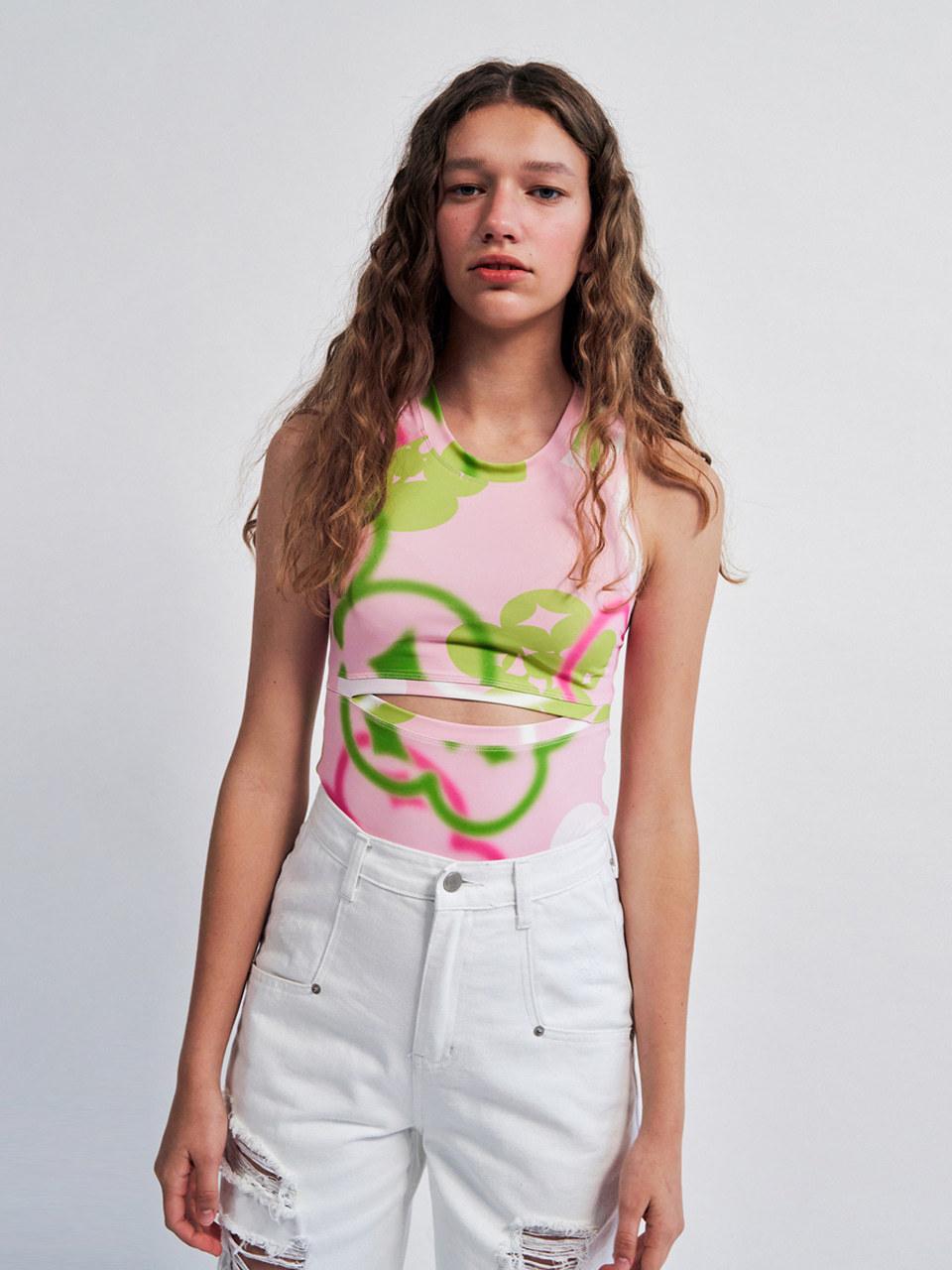 WOVEMENT Under Boop Sleeveless Top Pink WBCSTP007PK