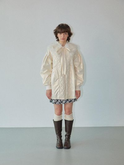 WOVEMENT Unicorn Quilted Mid-Length Padded Jacket WBCFJP003IV