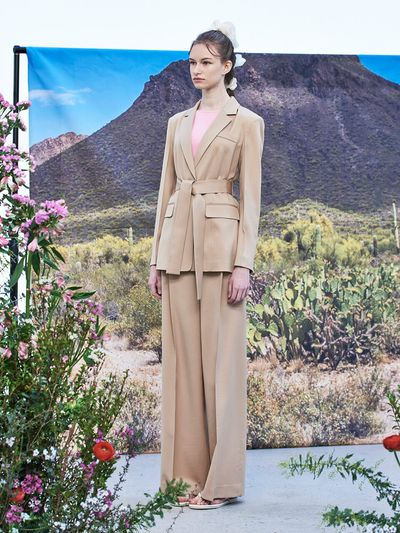 WOVEMENT Wool Wide Pants - Nude Beige