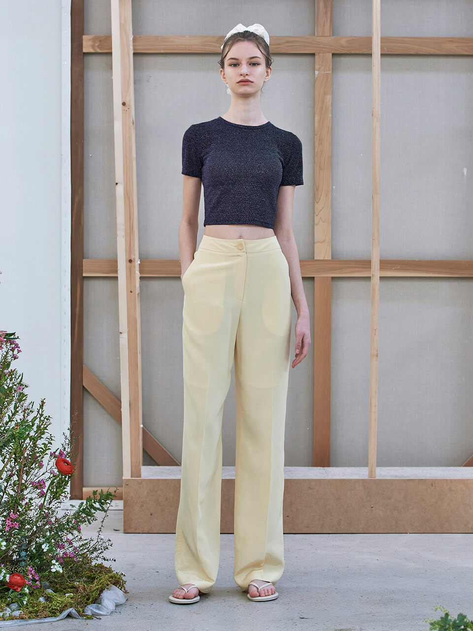 WOVEMENT Wovement Lettering Pants - Butter