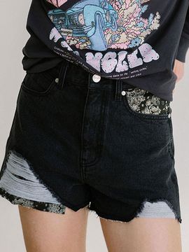 Wrangler Bandana Denim Shorts_Gray