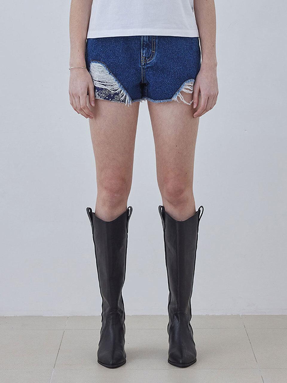 Wrangler Bandana Denim Shorts_Indigo Medium