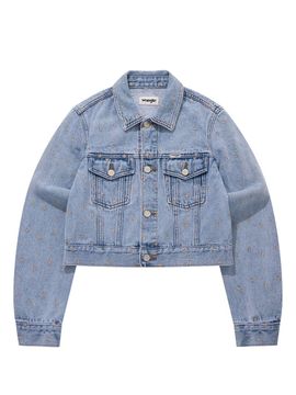 Wrangler Broken Twill Front Embroidery Crop Denim Jacket