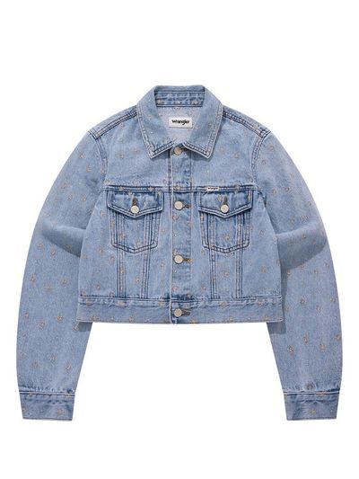 Wrangler Broken Twill Front Embroidery Crop Denim Jacket