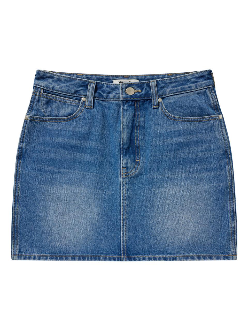 Wrangler Brush Mini Denim Skirt_Indigo Dark