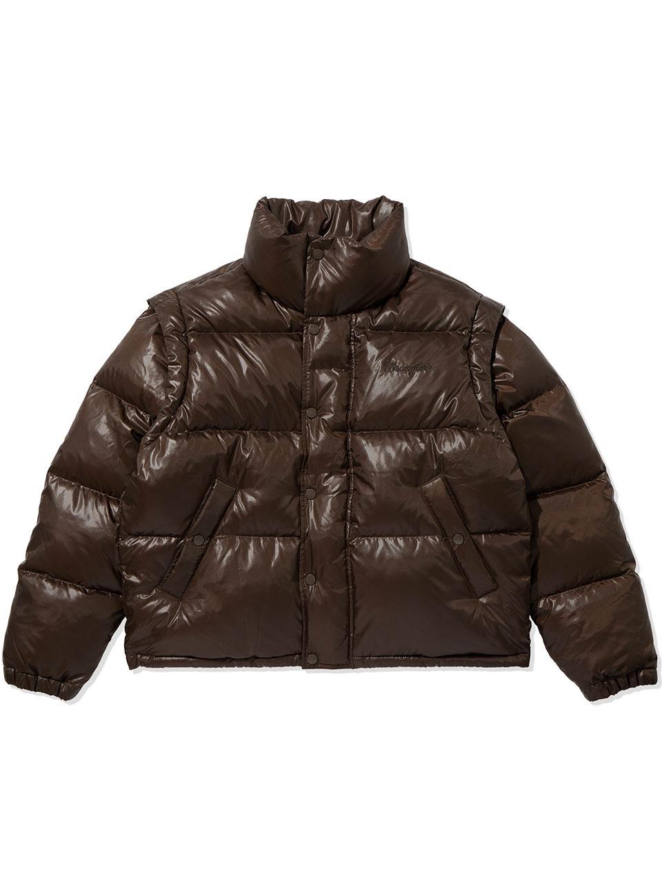 Wrangler Detachable Sleeve Down Jumper Brown