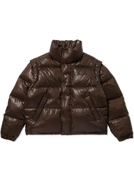 Wrangler Detachable Sleeve Down Jumper Brown