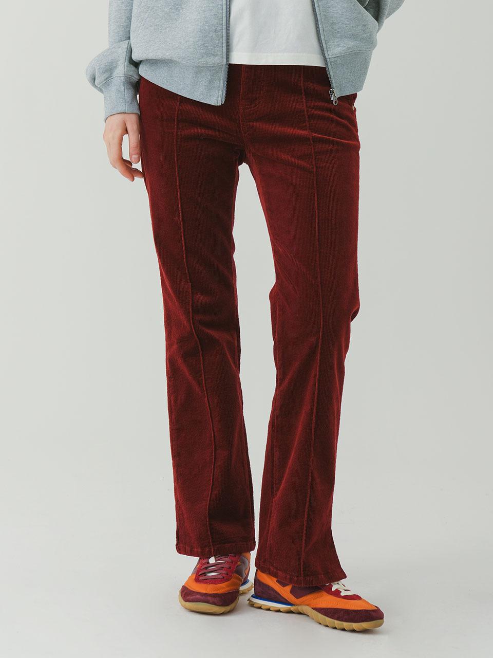 Wrangler FLARE FIT Corduroy Pants_Burgundy