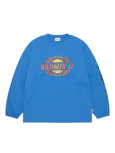Wrangler Rising Sun Longsleeve T-Shirt [Blue]