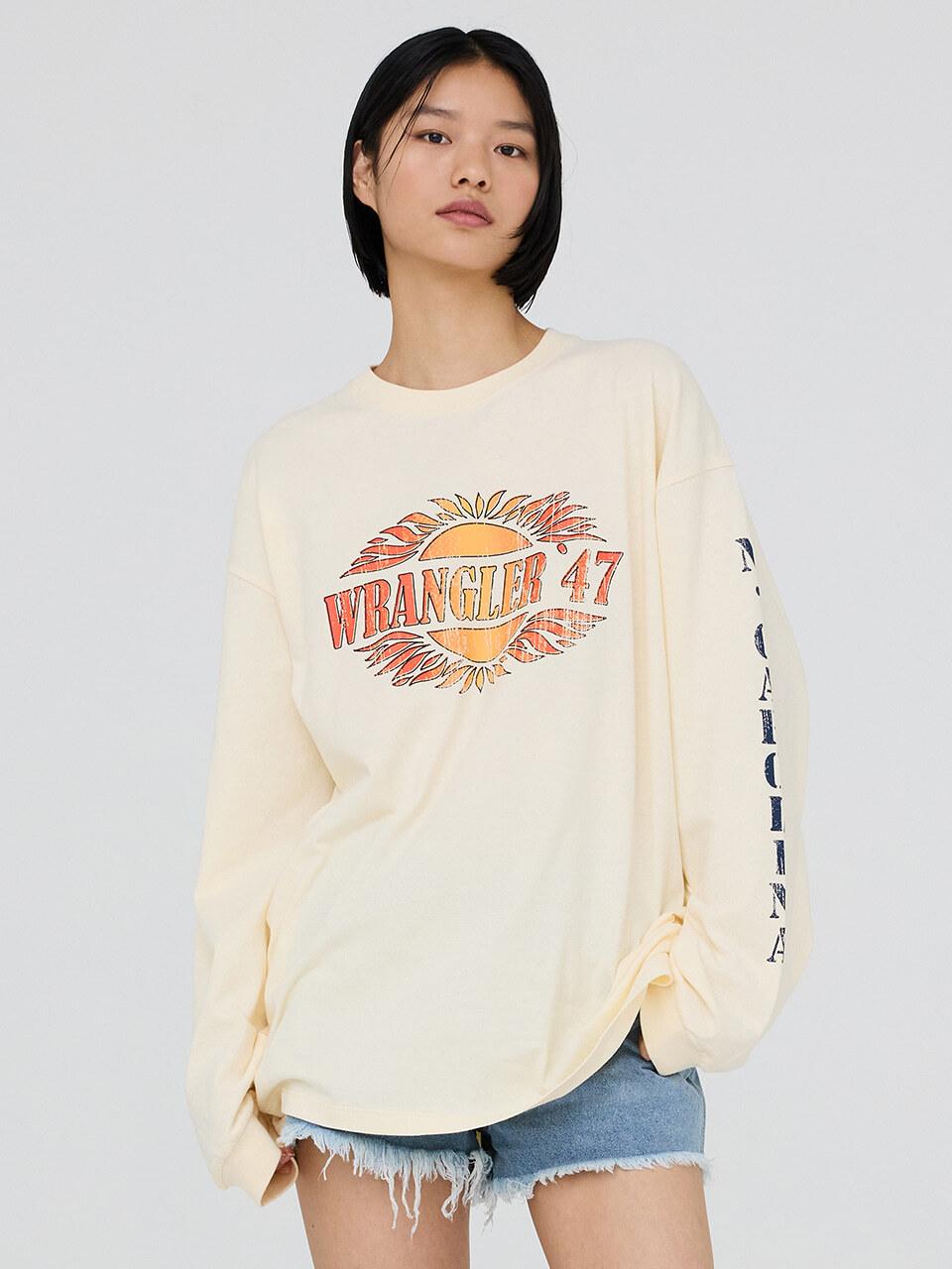 Wrangler Rising Sun Longsleeve T-Shirt [Buttery Yellow]