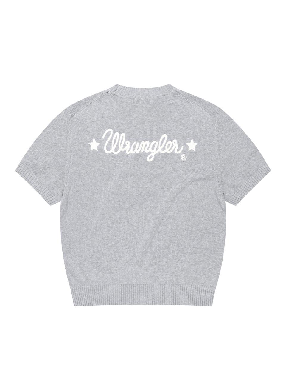 Wrangler Rope Logo Short Sleeve Knit Sweater [Melange Grey]