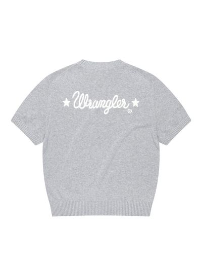Wrangler Rope Logo Short Sleeve Knit Sweater [Melange Grey]