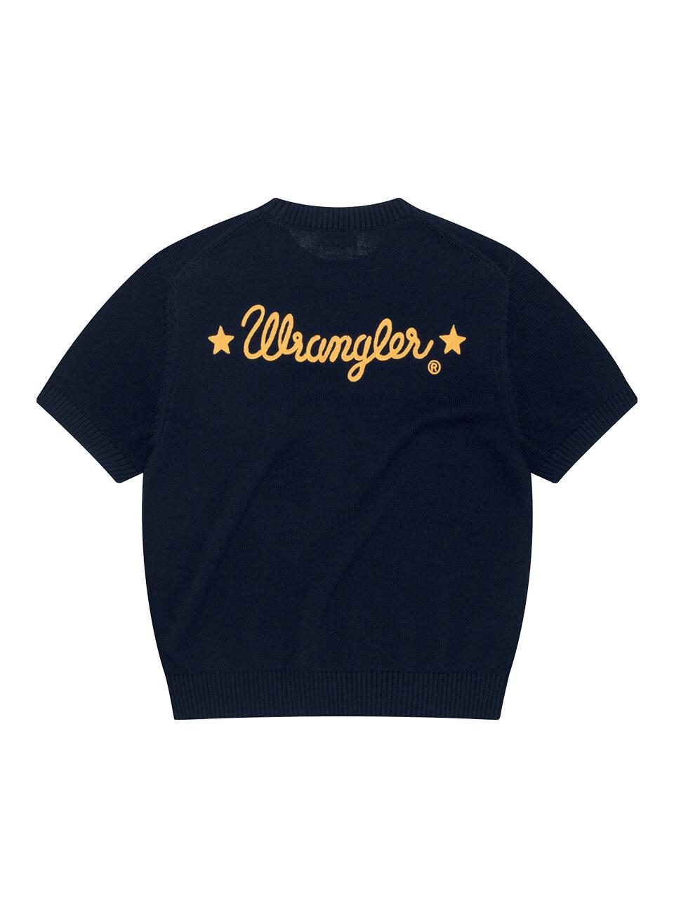 Wrangler Rope Logo Short Sleeve Knit Sweater [Navy]