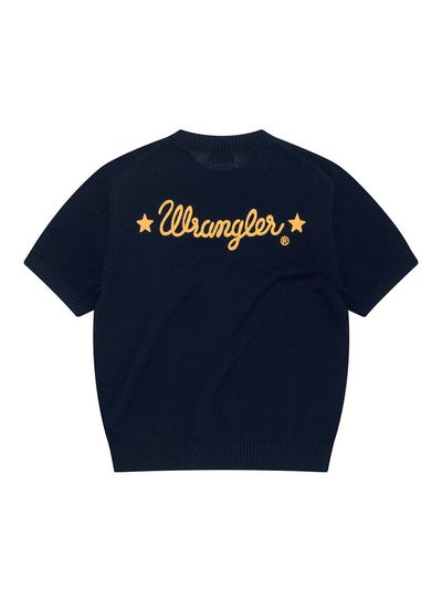 Wrangler Rope Logo Short Sleeve Knit Sweater [Navy]