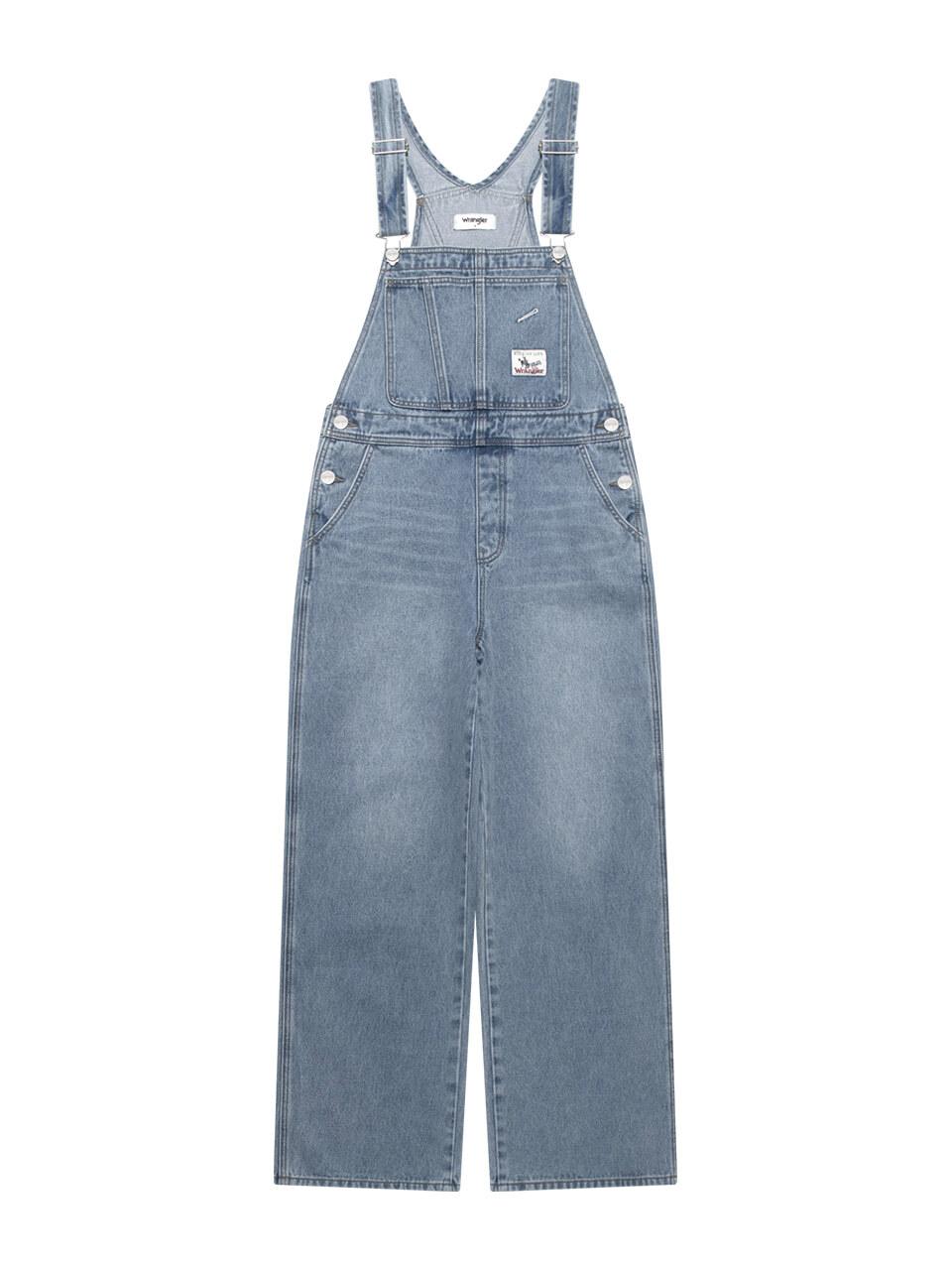 Wrangler Straight Fit Denim Overalls [Indigo Light]