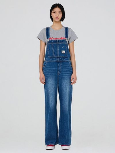 Wrangler Straight Fit Denim Overalls [Indigo Medium]