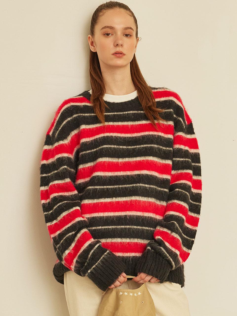 Wrangler Striped U - Neck Sweater Black