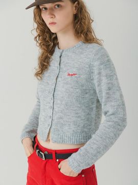 Wrangler (W) Logo Button Sweater Cardigan Melange Grey