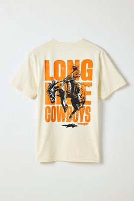 Wrangler Wrangler Long Live Cowboys Graphic Tee in Antique White, Men's at Urban Outfitters