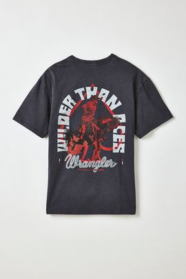 Wrangler Wrangler Wilder Than Aces Graphic Tee in Jet Black, Men's at Urban Outfitters