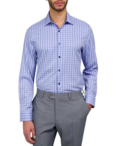 Wrk Wrk Slim Fit Dobby Check Performance Dress Shirt