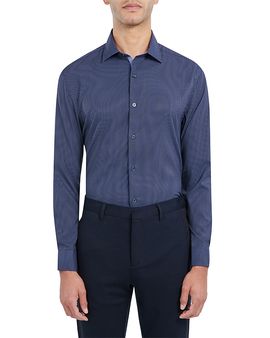 Wrk Wrk Slim Fit Navy Dot Performance Dress Shirt