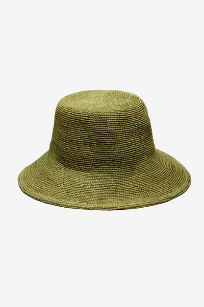 Wyeth Wyeth Cassis Raffia Crochet Bucket Hat in Green, Women's at Urban Outfitters