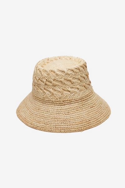 Wyeth Wyeth Fina Raffia Crochet Bucket Hat in Natural, Women's at Urban Outfitters