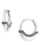Wyld Box Wyld Box Luna Sterling Silver Black Diamond Huggie Hoop Earrings  - 1