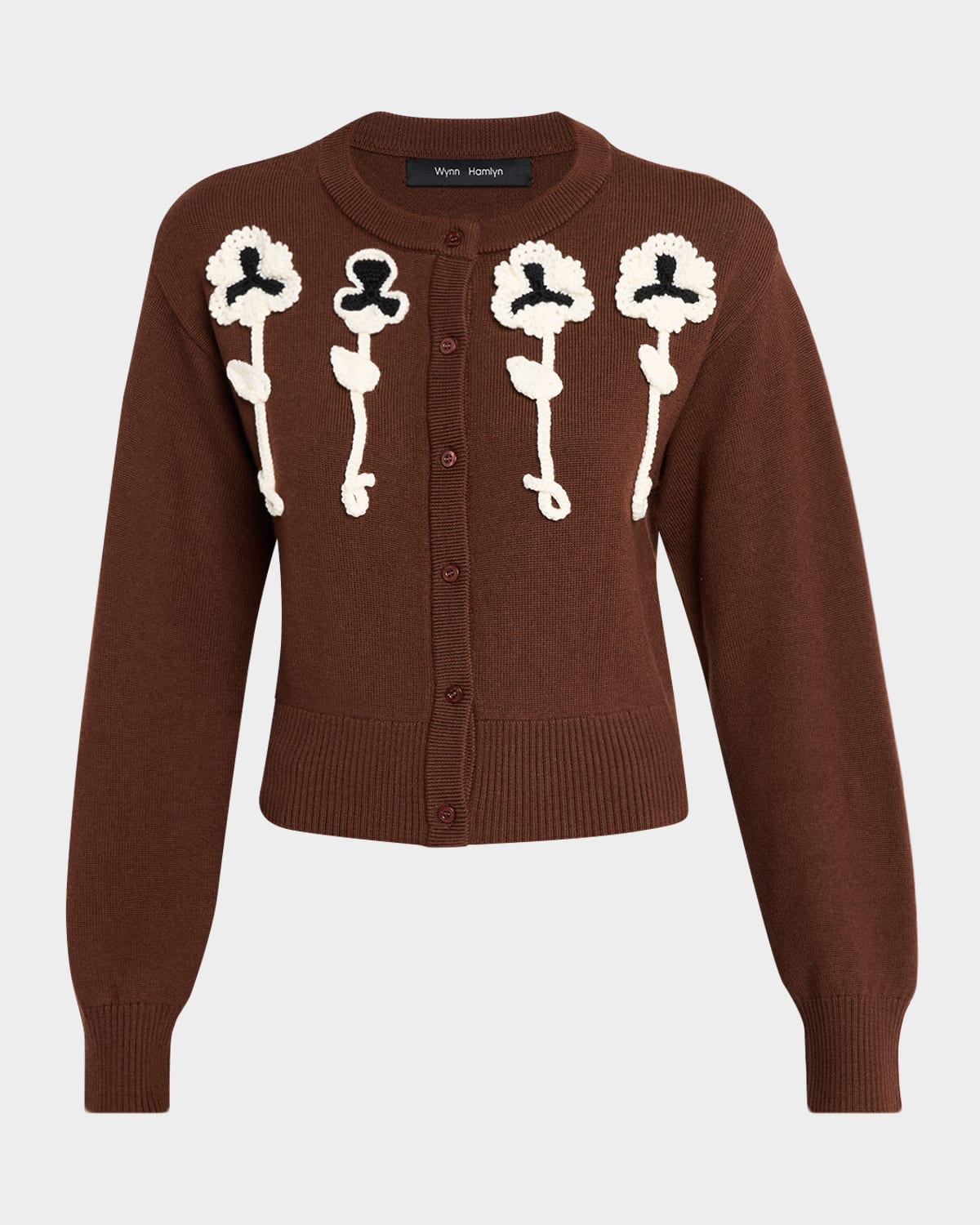 Wynn Hamlyn Pansy Appliqué Cardigan