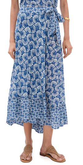 XIRENA XIRENA Janey Wrap Skirt Cobalt Shell