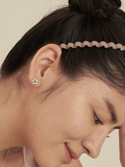 XPIER Floral Heart Silver925 Earrings