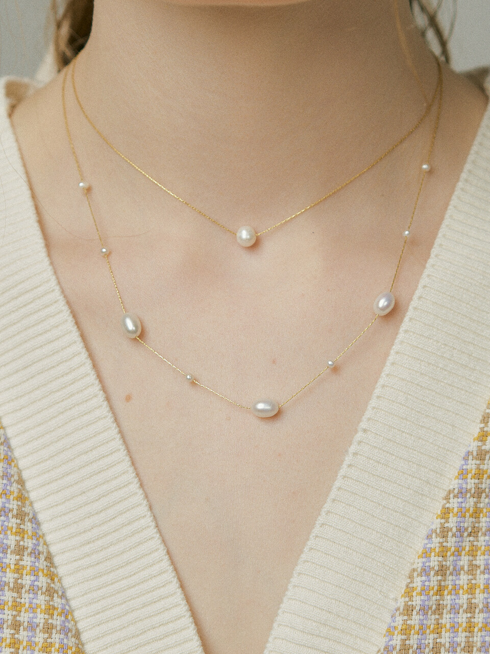 XPIER Lady Pearl Necklace_ Gold