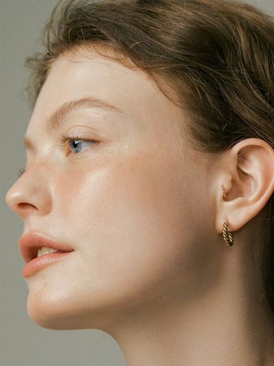 XPIER Twist Hoop Silver925 Earring_Gold