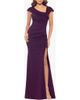 Xscape Evenings Xscape Evenings Asymmetric Neck Scuba Knit Trumpet Gown - 1