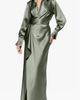 Xscape Evenings Xscape Evenings Collar Long Sleeve Satin Gown - 1