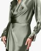 Xscape Evenings Xscape Evenings Collar Long Sleeve Satin Gown - 5