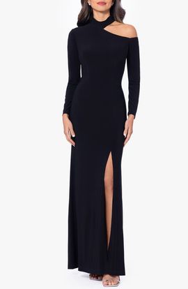 Xscape Evenings Xscape Evenings Cutout Shoulder Long Sleeve Gown