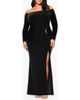 Xscape Evenings Xscape Evenings Off the Shoulder Long Sleeve Stretch Velvet Mermaid Gown - 1
