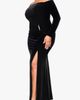 Xscape Evenings Xscape Evenings Off the Shoulder Long Sleeve Stretch Velvet Mermaid Gown - 3