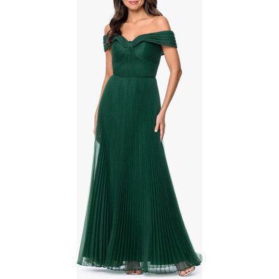 Xscape Evenings Xscape Evenings Off the Shoulder Pleated Organza Gown