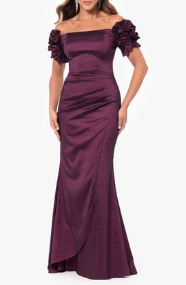 Xscape Evenings Xscape Evenings Off the Shoulder Taffeta Sheath Gown