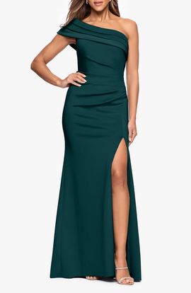 Xscape Evenings Xscape Evenings One-Shoulder Knit Gown