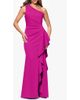 Xscape Evenings Xscape Evenings One-Shoulder Ruffle Scuba Crepe Gown - 1