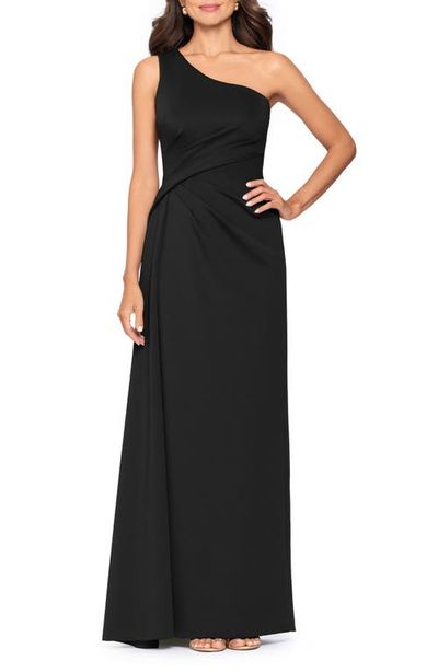Xscape Evenings Xscape Evenings One-Shoulder Scuba Gown