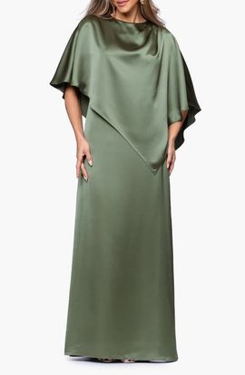 Xscape Evenings Xscape Evenings Overlay Detail Satin Gown