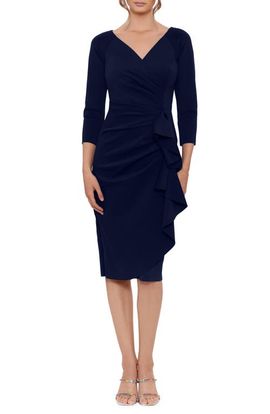Xscape Evenings Xscape Evenings Ruffle Scuba Knit Cocktail Dress