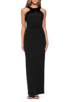 Xscape Evenings Xscape Evenings Scuba Crepe Halter Gown