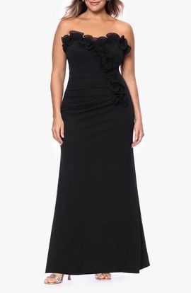 Xscape Evenings Xscape Evenings Strapless Scuba Crepe Gown